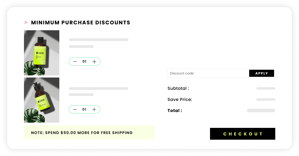 Tiered spending discount